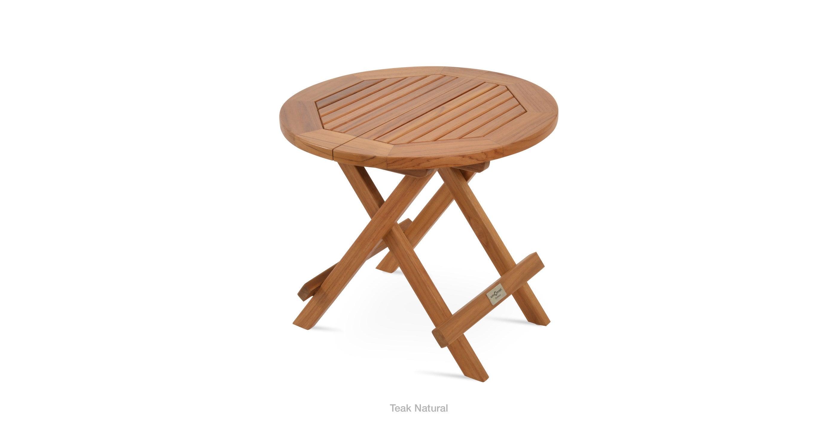 Paramount Teak Folding Round End Table - accent tables for living rooms | Image 10 | InSTYLE Home & Rugs
