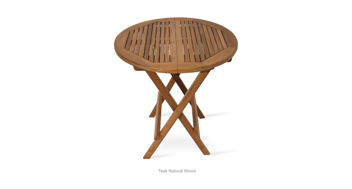 Paramount Teak Folding Round End Table - accent tables for living rooms | Image 3 | InSTYLE Home & Rugs