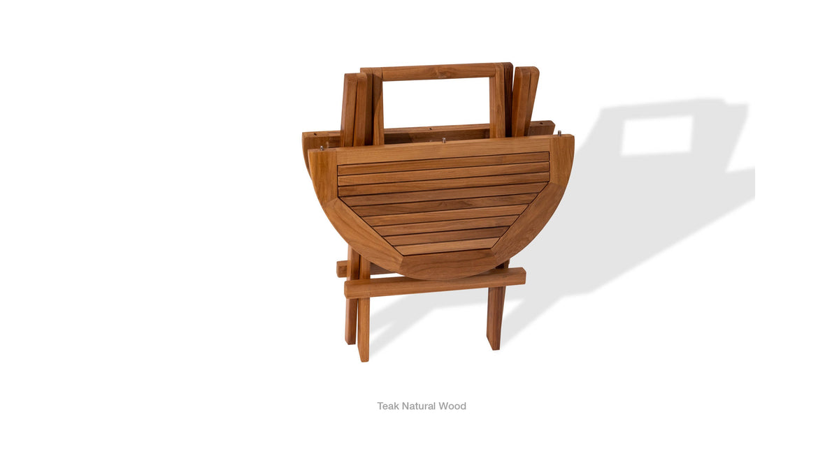 Paramount Teak Folding Round End Table - accent tables for living rooms | Image 4 | InSTYLE Home & Rugs