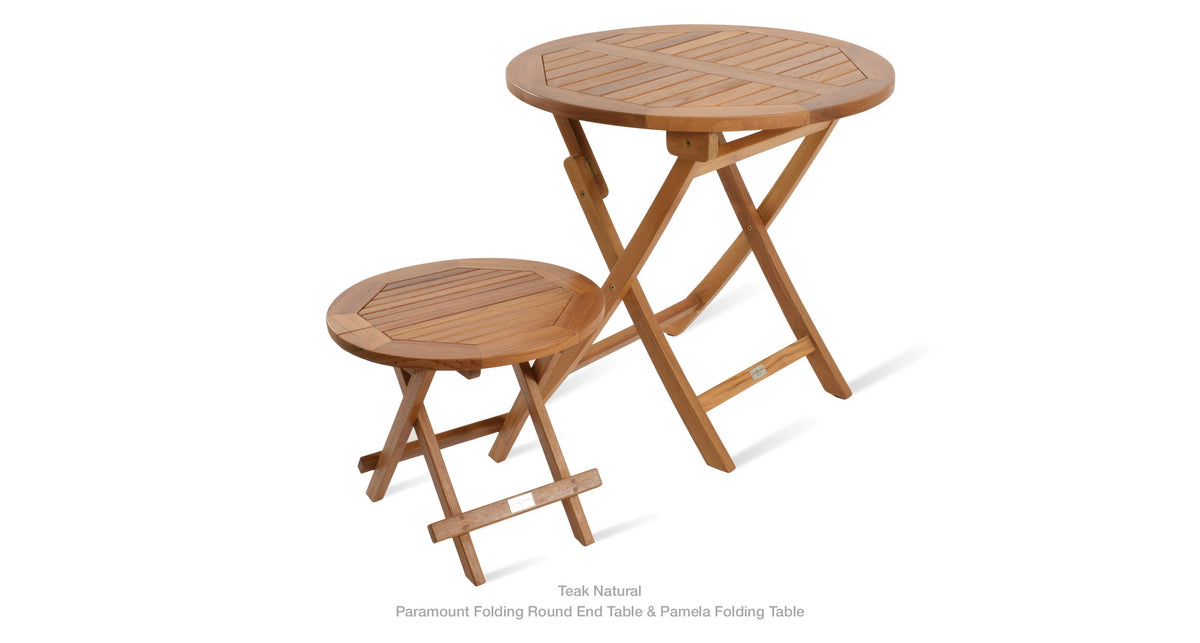 Paramount Teak Folding Round End Table - accent tables for living rooms | Image 7 | InSTYLE Home & Rugs