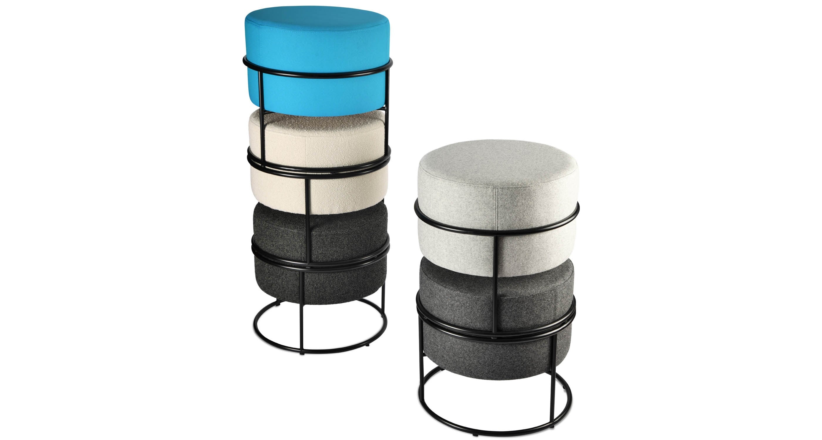 Colombo Stackable Pouf - modern pouf in vibrant colors for a pop of style | Image 3 | InSTYLE Home & Rugs