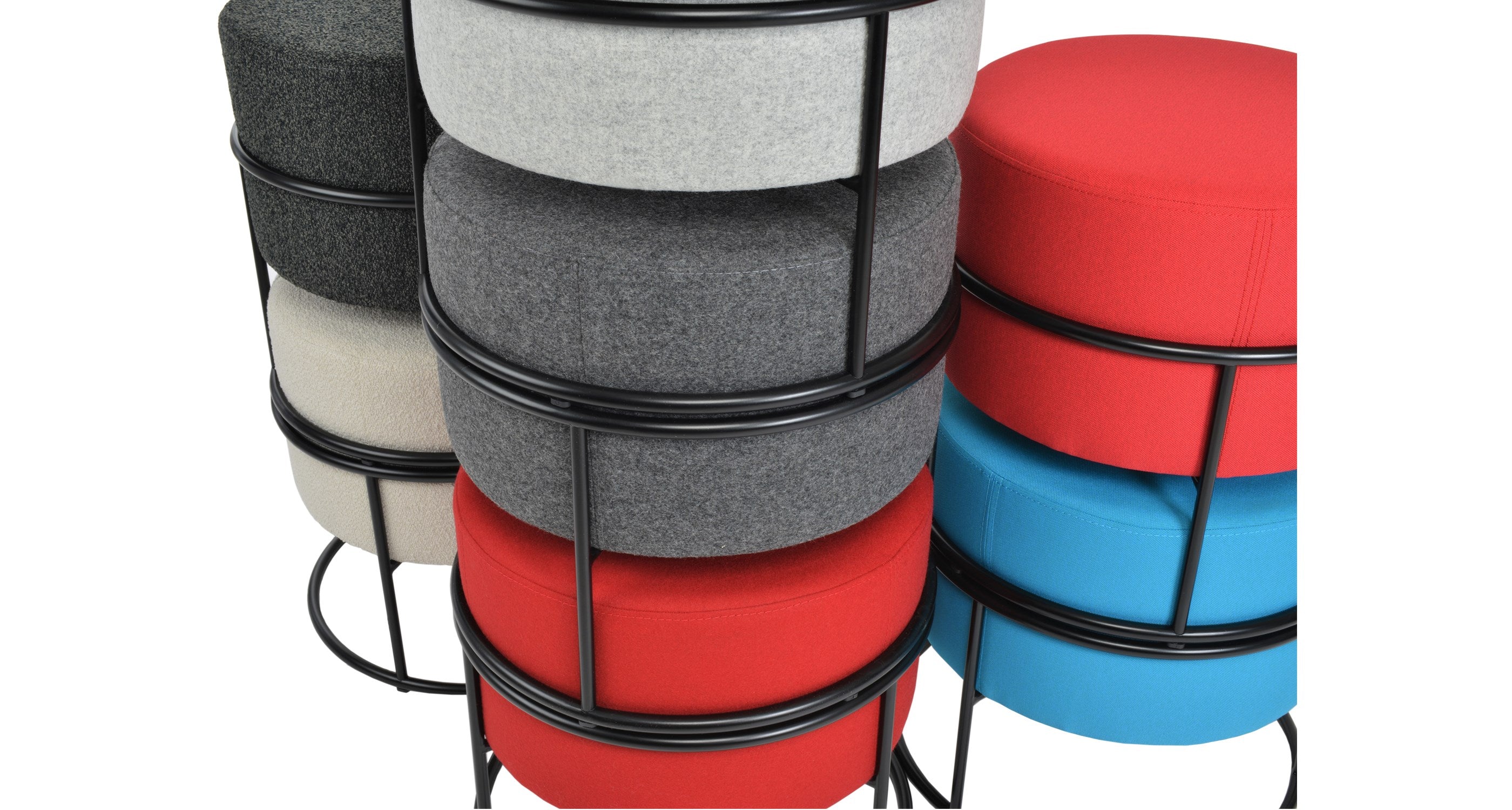 Colombo Stackable Pouf - modern pouf in vibrant colors for a pop of style | Image 24 | InSTYLE Home & Rugs