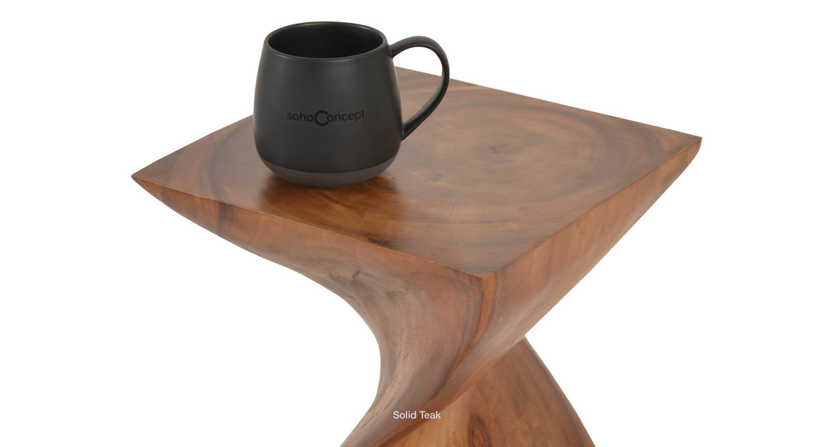 Twist Teak Side Table - chic and functional side table for your living room | Image 3 | InSTYLE Home & Rugs