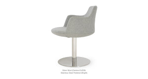 Dervish Round Swivel Chair - comfortable seating for dining and office spaces | Image 3 | InSTYLE Home & Rugs