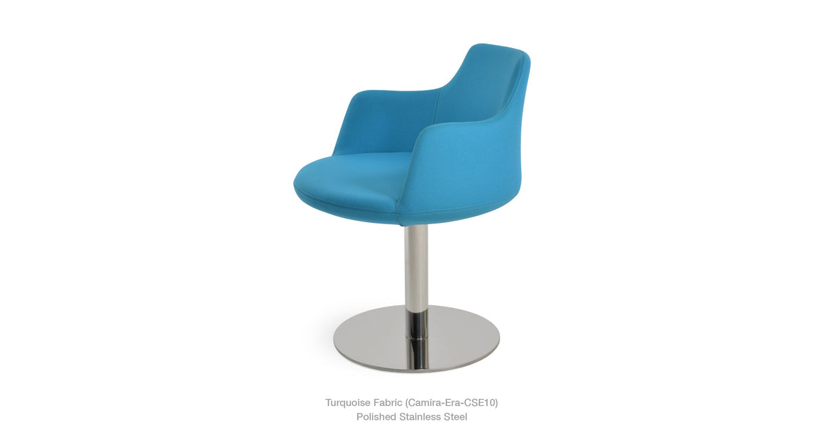Dervish Round Swivel Chair - comfortable seating for dining and office spaces | Image 5 | InSTYLE Home & Rugs