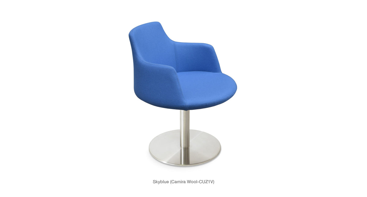 Dervish Round Swivel Chair - comfortable seating for dining and office spaces | Image 11 | InSTYLE Home & Rugs