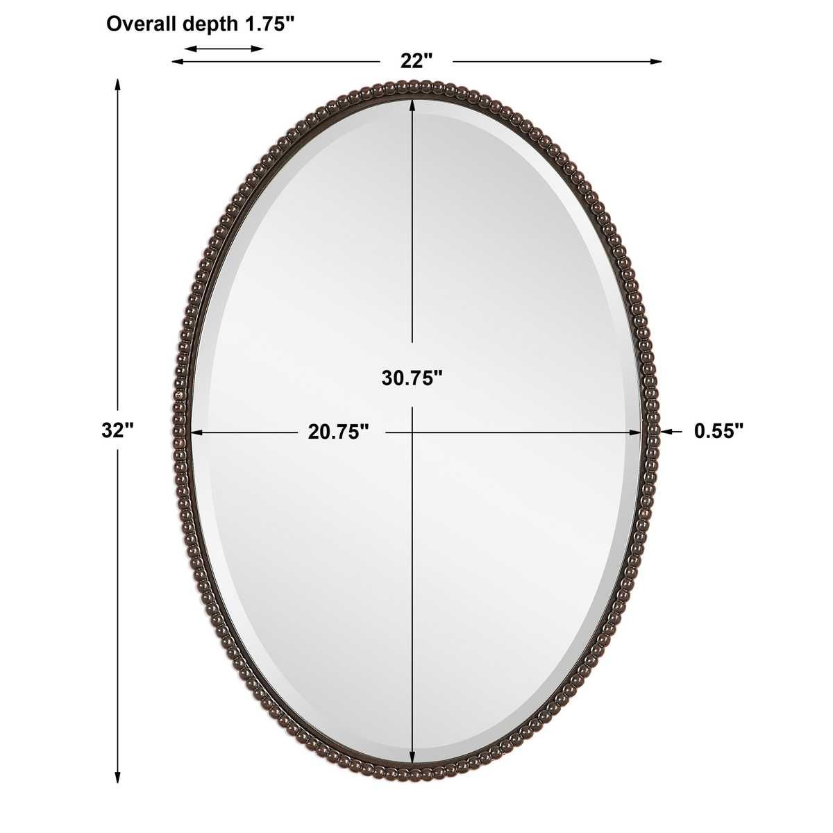 Sherise Oval Mirror, Bronze - elegant mirror for adding style and light to any room | Image 6 | InSTYLE Home & Rugs