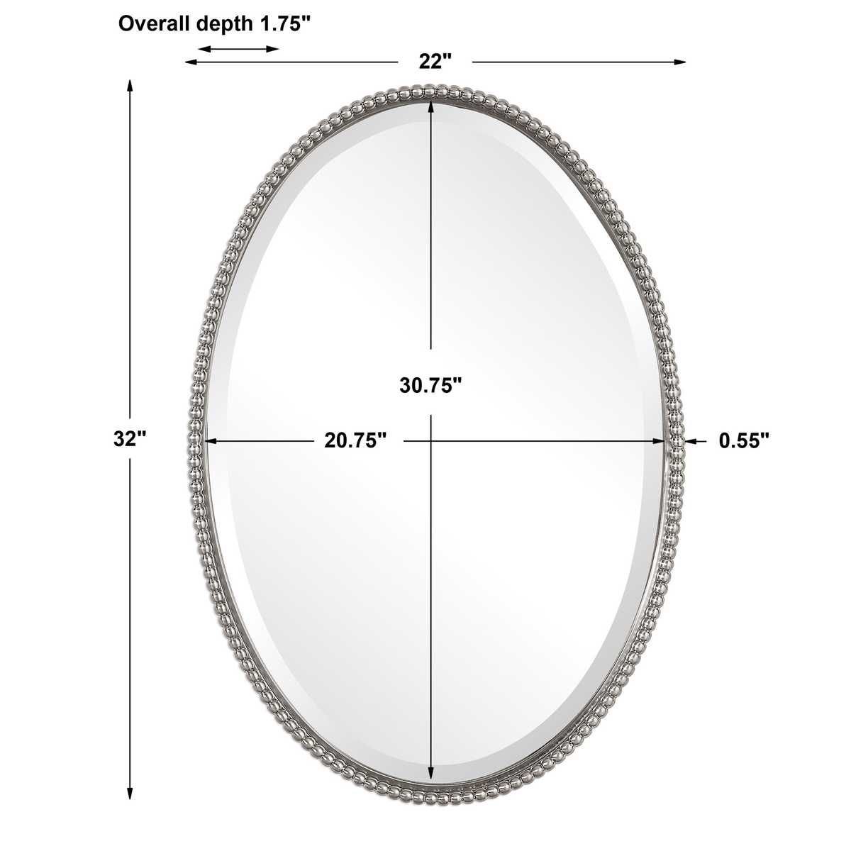 Sherise Oval Mirror, Nickel - elegant mirror for adding style and light to any room | Image 6 | InSTYLE Home & Rugs