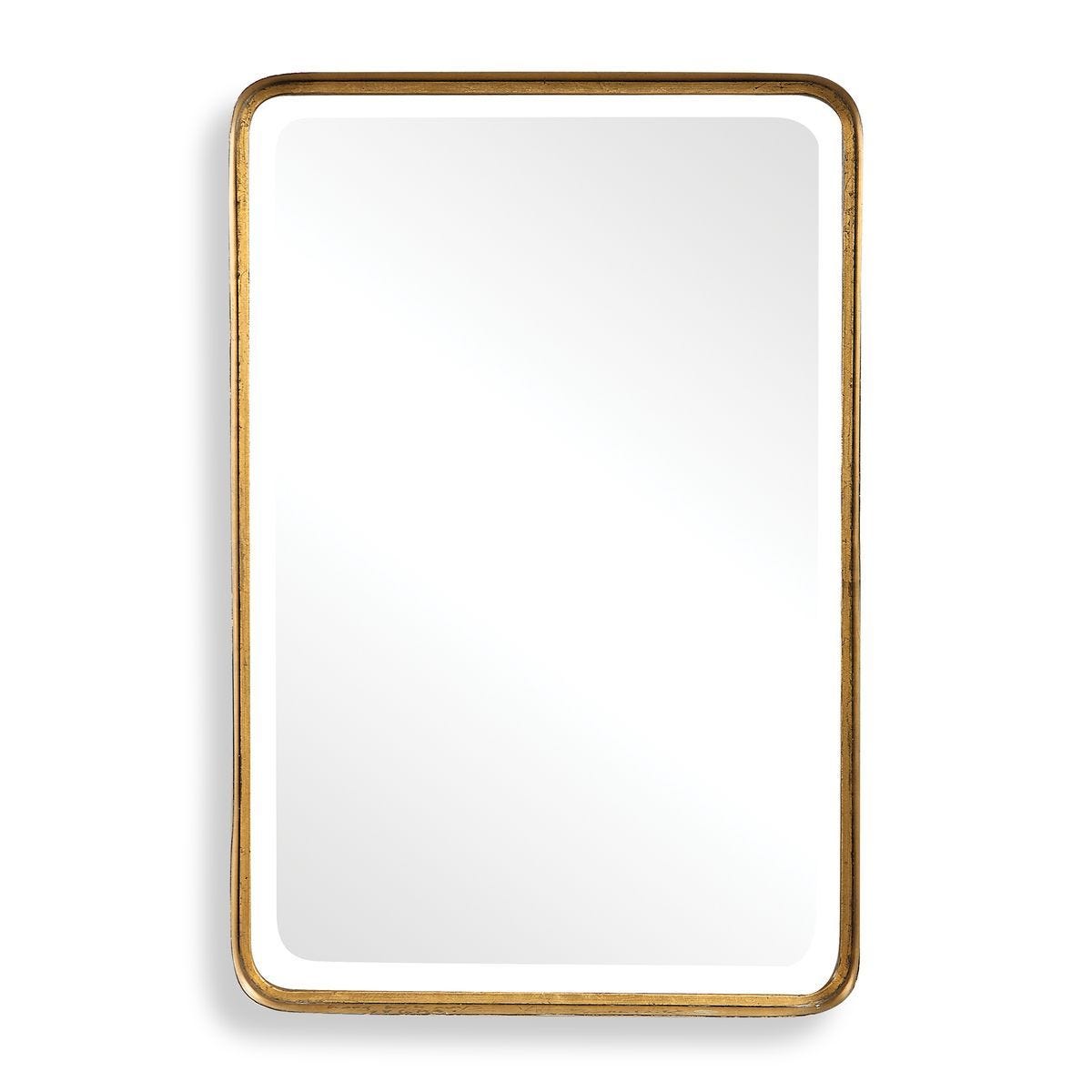 Crofton Vanity Mirror, Gold - perfect for enhancing light and creating a sense of space | Image 1 | InSTYLE Home & Rugs