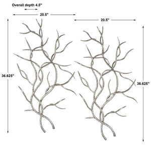 Silver Branches Metal Wall Decor, S/2 - find the perfect pieces to complement your interior design | Image 3 | InSTYLE Home & Rugs