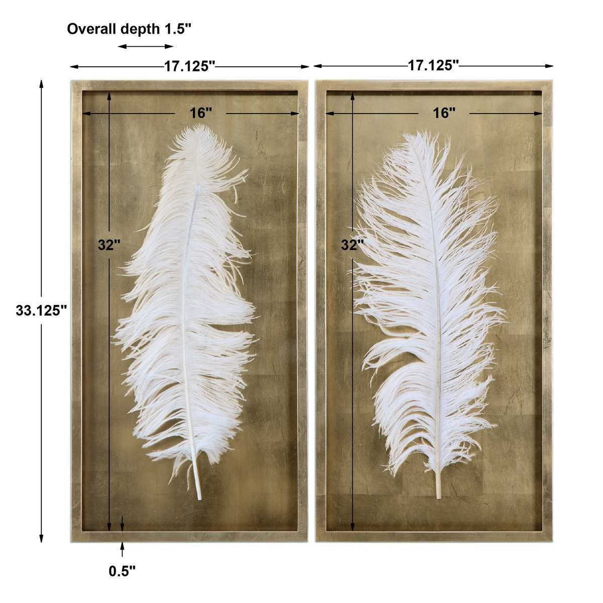 White Feathers Shadow Boxes, S/2 - find the perfect pieces to complement your interior design | Image 3 | InSTYLE Home & Rugs