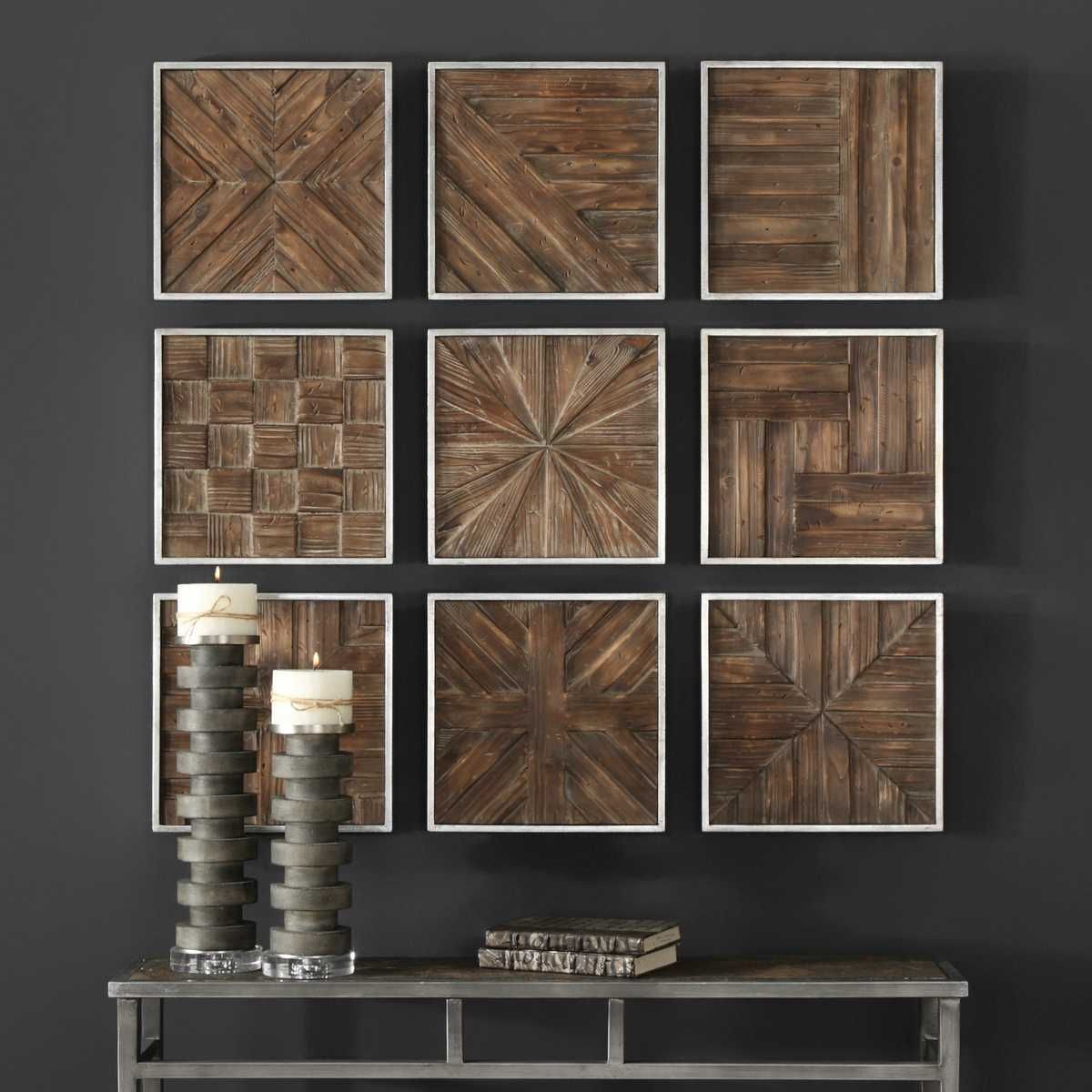 Bryndle Squares Wood Wall Decor, S/9 - from framed art to mirrors, create a focal point in any room | Image 1 | InSTYLE Home & Rugs