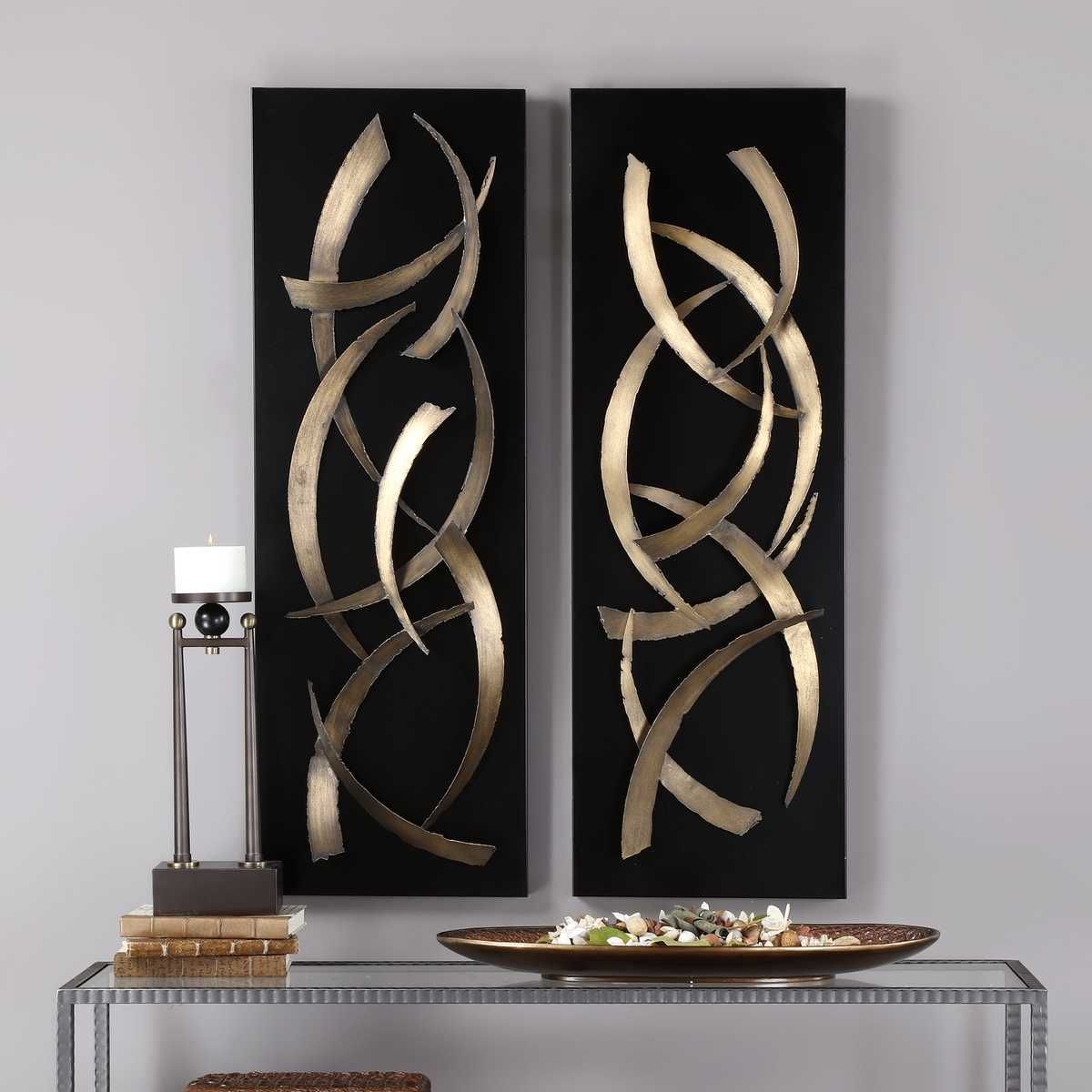 Brushstrokes Metal Wall Panels, S/2 - from framed art to mirrors, create a focal point in any room | Image 1 | InSTYLE Home & Rugs