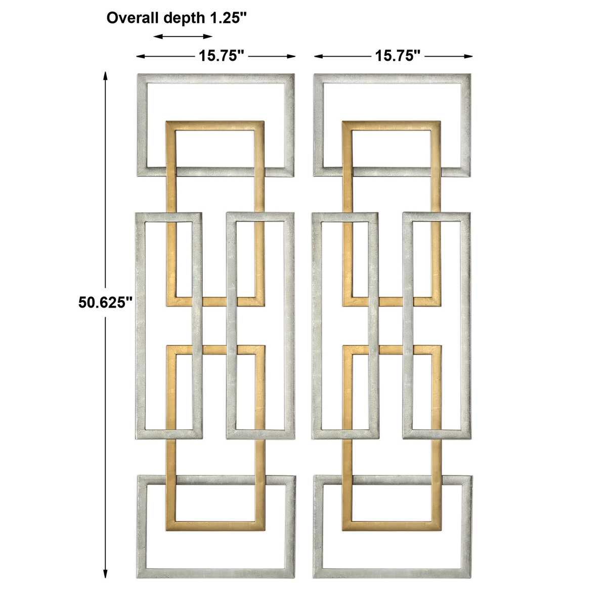 Aerin Metal Wall Panels, S/2 - transform your walls with stylish wall decor | Image 3 | InSTYLE Home & Rugs