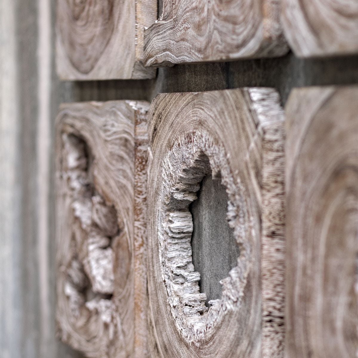 Bahati Wood Wall Decor, Whitewashed, S/9 - transform your walls with stylish wall decor | Image 4 | InSTYLE Home & Rugs