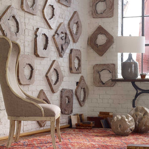 Bahati Wood Wall Decor, Whitewashed, S/9 - transform your walls with stylish wall decor | Image 3 | InSTYLE Home & Rugs