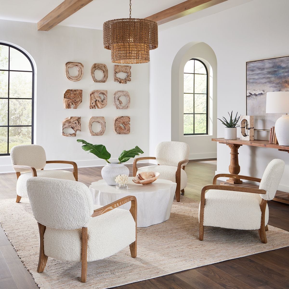 Bahati Wood Wall Decor, Whitewashed, S/9 - transform your walls with stylish wall decor | Image 5 | InSTYLE Home & Rugs