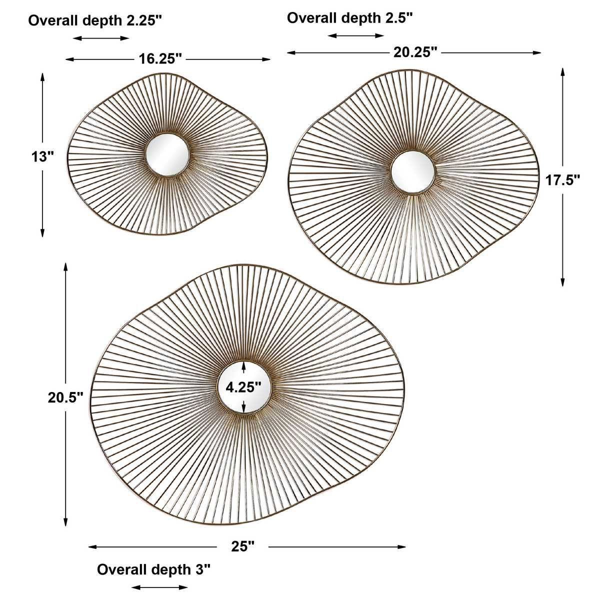 Avarie Metal Wall Decor, S/3 - from framed art to mirrors, create a focal point in any room | Image 5 | InSTYLE Home & Rugs