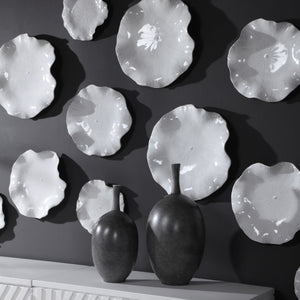Abella Ceramic Indoor-Outdoor Wall Decor, White, S/3 - find the perfect pieces to complement your interior design | Image 1 | InSTYLE Home & Rugs