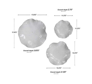 Abella Ceramic Indoor-Outdoor Wall Decor, White, S/3 - find the perfect pieces to complement your interior design | Image 9 | InSTYLE Home & Rugs