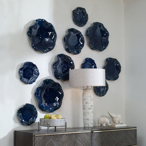 Abella Ceramic Indoor-Outdoor Wall Decor, Cobalt, S/3 - transform your walls with stylish wall decor | Image 7 | InSTYLE Home & Rugs