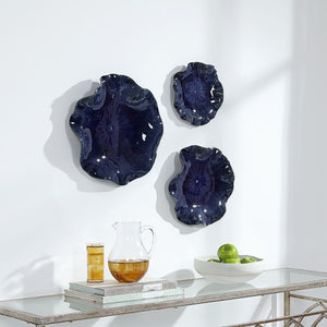 Abella Ceramic Indoor-Outdoor Wall Decor, Cobalt, S/3 - transform your walls with stylish wall decor | Image 6 | InSTYLE Home & Rugs