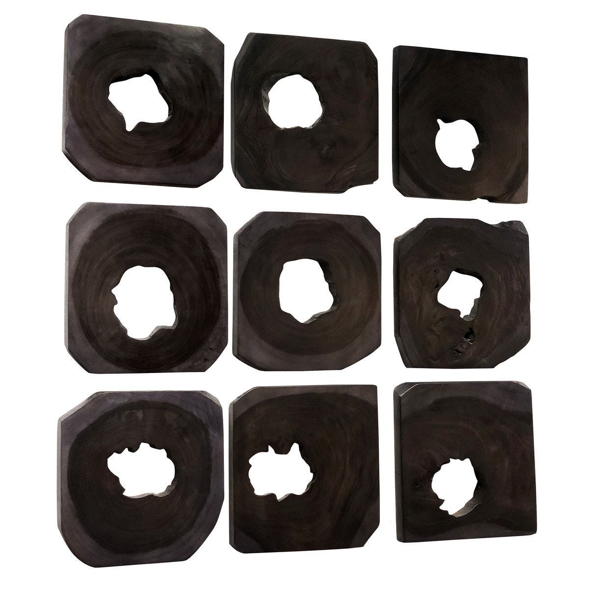 Bahati Wood Wall Decor, Ebony, S/9 - transform your walls with stylish wall decor | Image 3 | InSTYLE Home & Rugs
