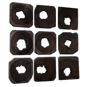 Bahati Wood Wall Decor, Ebony, S/9 - transform your walls with stylish wall decor | Image 3 | InSTYLE Home & Rugs