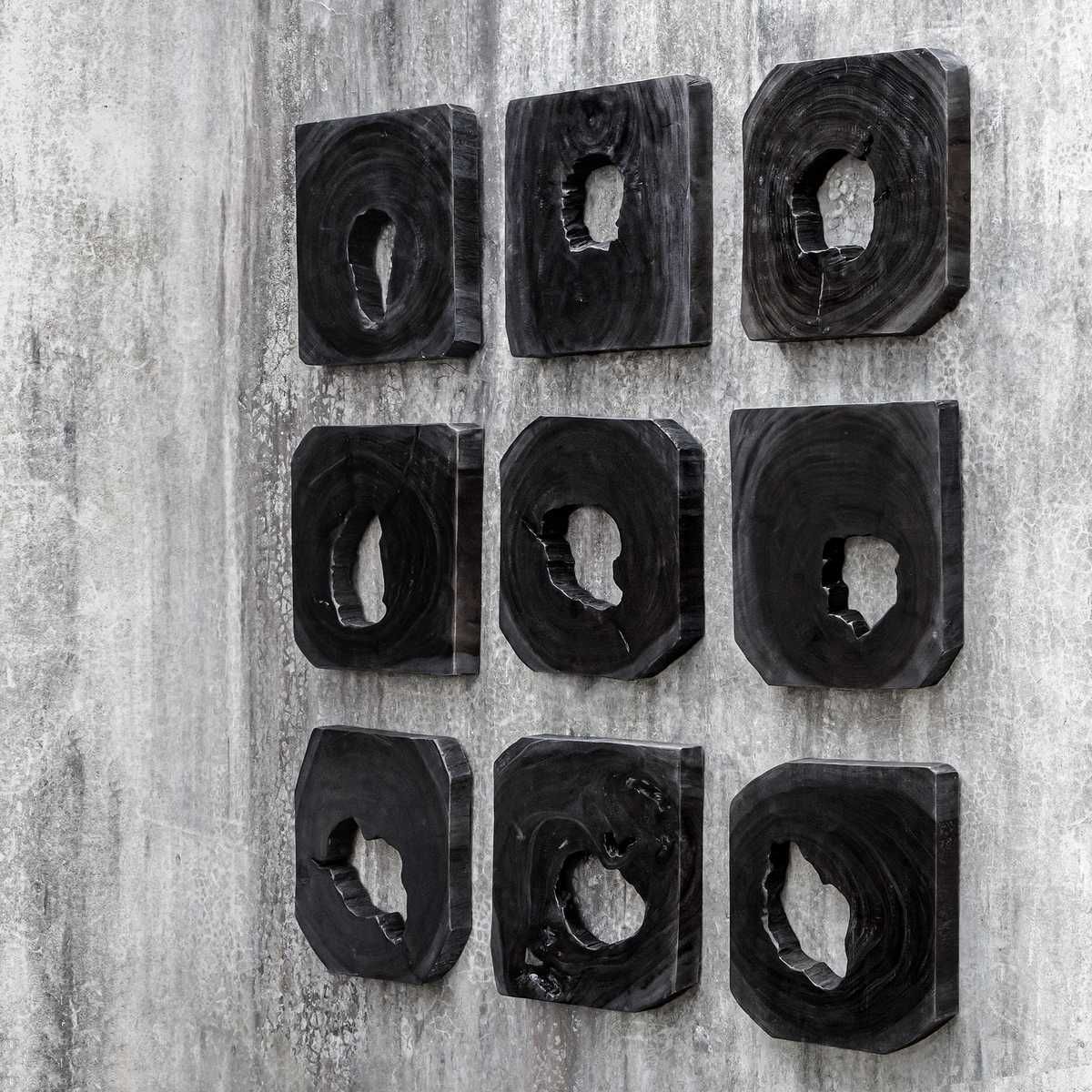 Bahati Wood Wall Decor, Ebony, S/9 - transform your walls with stylish wall decor | Image 6 | InSTYLE Home & Rugs