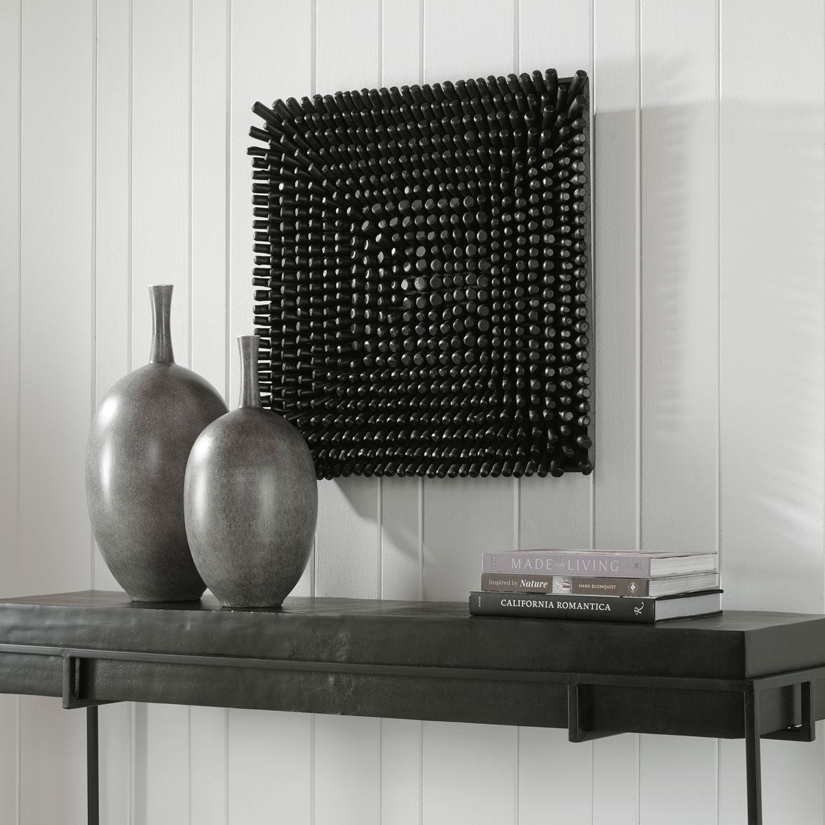 Portside Wood Wall Panel, Black - from framed art to mirrors, create a focal point in any room | Image 6 | InSTYLE Home & Rugs