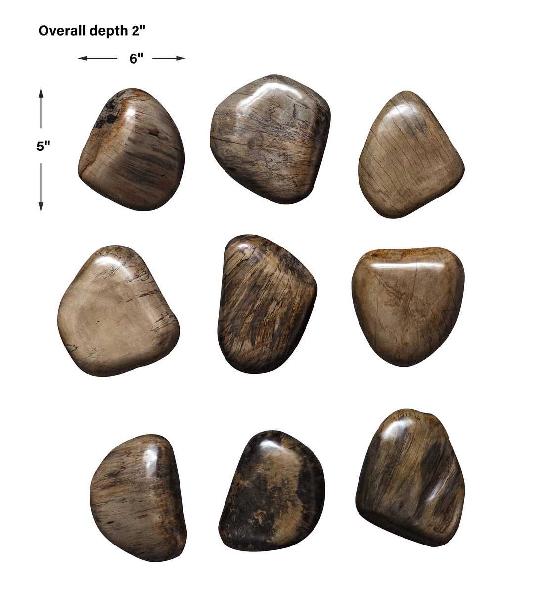 Pebbles Wood Wall Decor, Walnut, S/9 - transform your walls with stylish wall decor | Image 6 | InSTYLE Home & Rugs