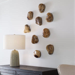Pebbles Wood Wall Decor, Blonde, S/9 - from framed art to mirrors, create a focal point in any room | Image 5 | InSTYLE Home & Rugs