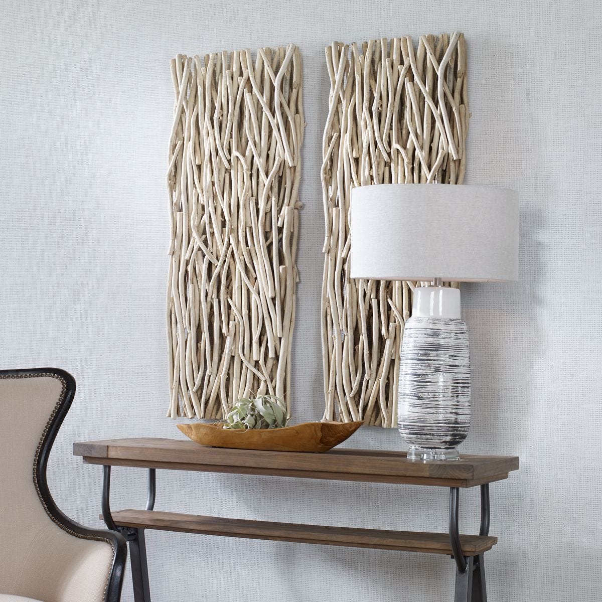 Gathered Teak Wood Wall Decor, Bleached - from framed art to mirrors, create a focal point in any room | Image 4 | InSTYLE Home & Rugs