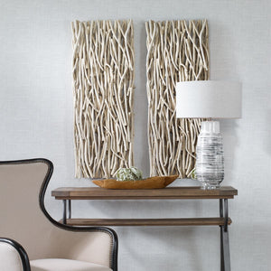 Gathered Teak Wood Wall Decor, Bleached - from framed art to mirrors, create a focal point in any room | Image 5 | InSTYLE Home & Rugs