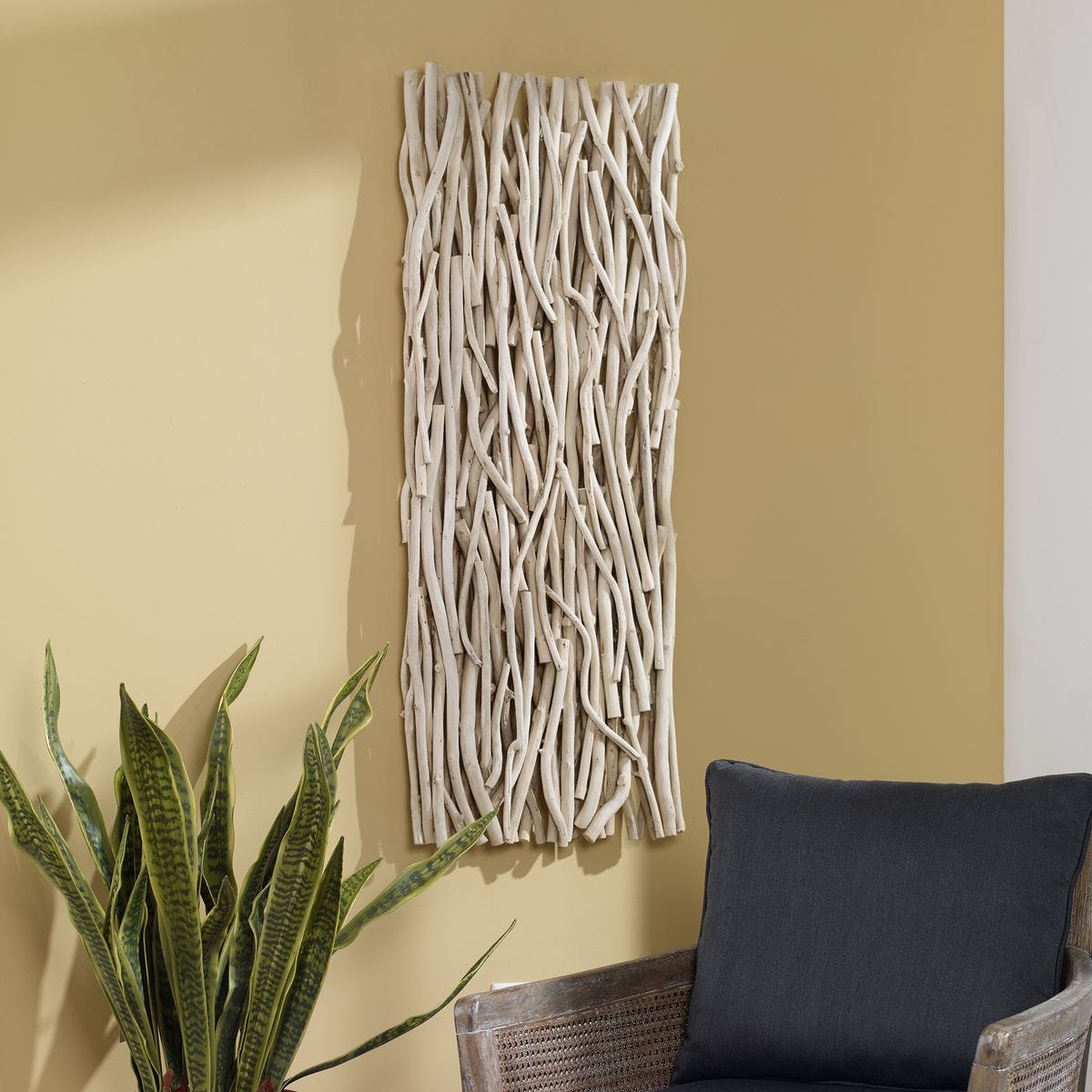 Gathered Teak Wood Wall Decor, Bleached - from framed art to mirrors, create a focal point in any room | Image 7 | InSTYLE Home & Rugs