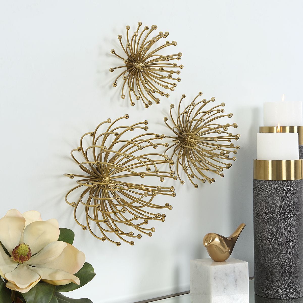 Aga Metal Wall Decor, S/3 - transform your walls with stylish wall decor | Image 9 | InSTYLE Home & Rugs
