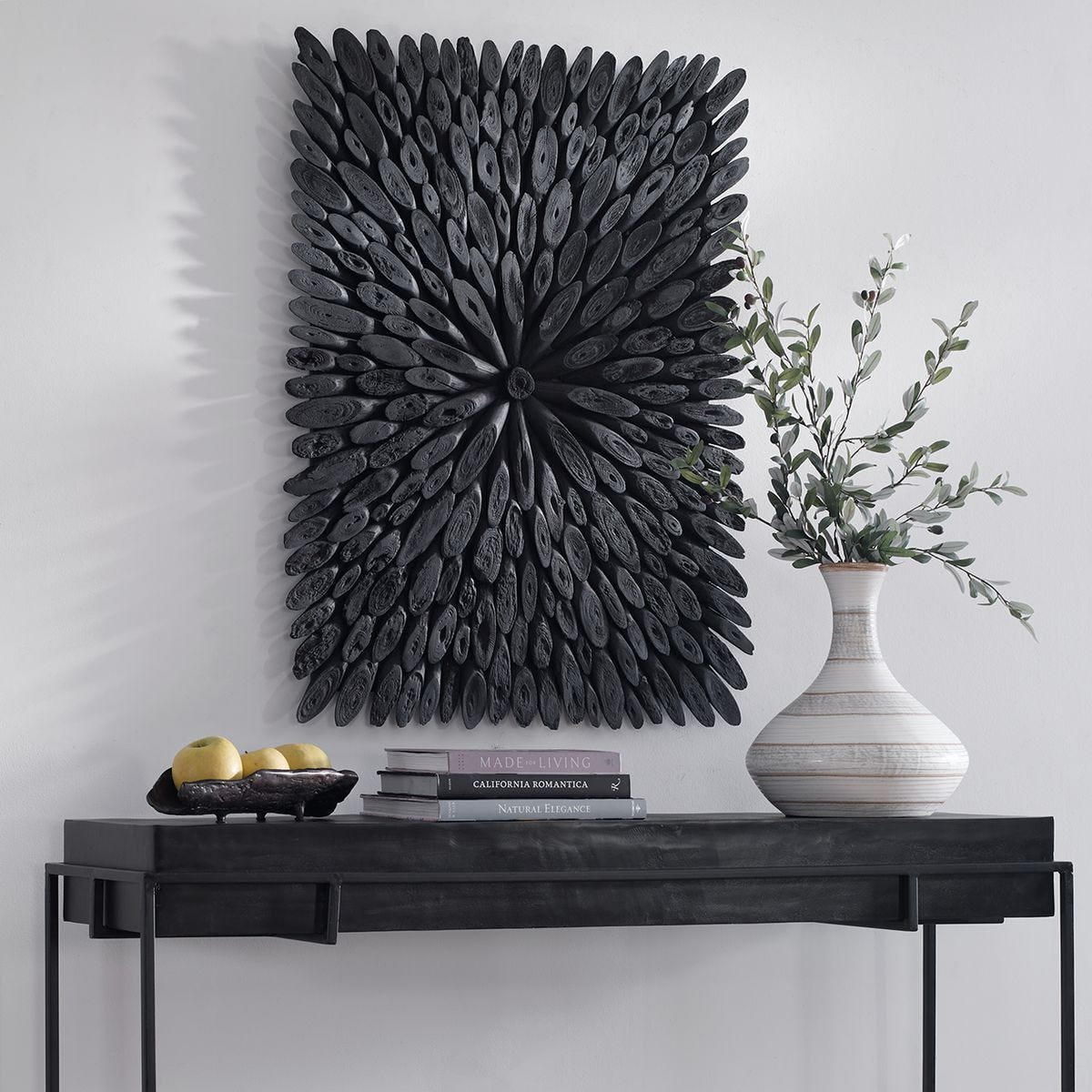 Bahama Wood Wall Decor, Black - transform your walls with stylish wall decor | Image 3 | InSTYLE Home & Rugs