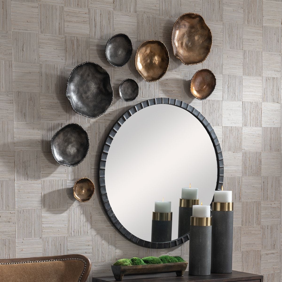 Lucky Coins Indoor-Outdoor Metal Wall Decor, Nickel, S/4 - from framed art to mirrors, create a focal point in any room | Image 7 | InSTYLE Home & Rugs