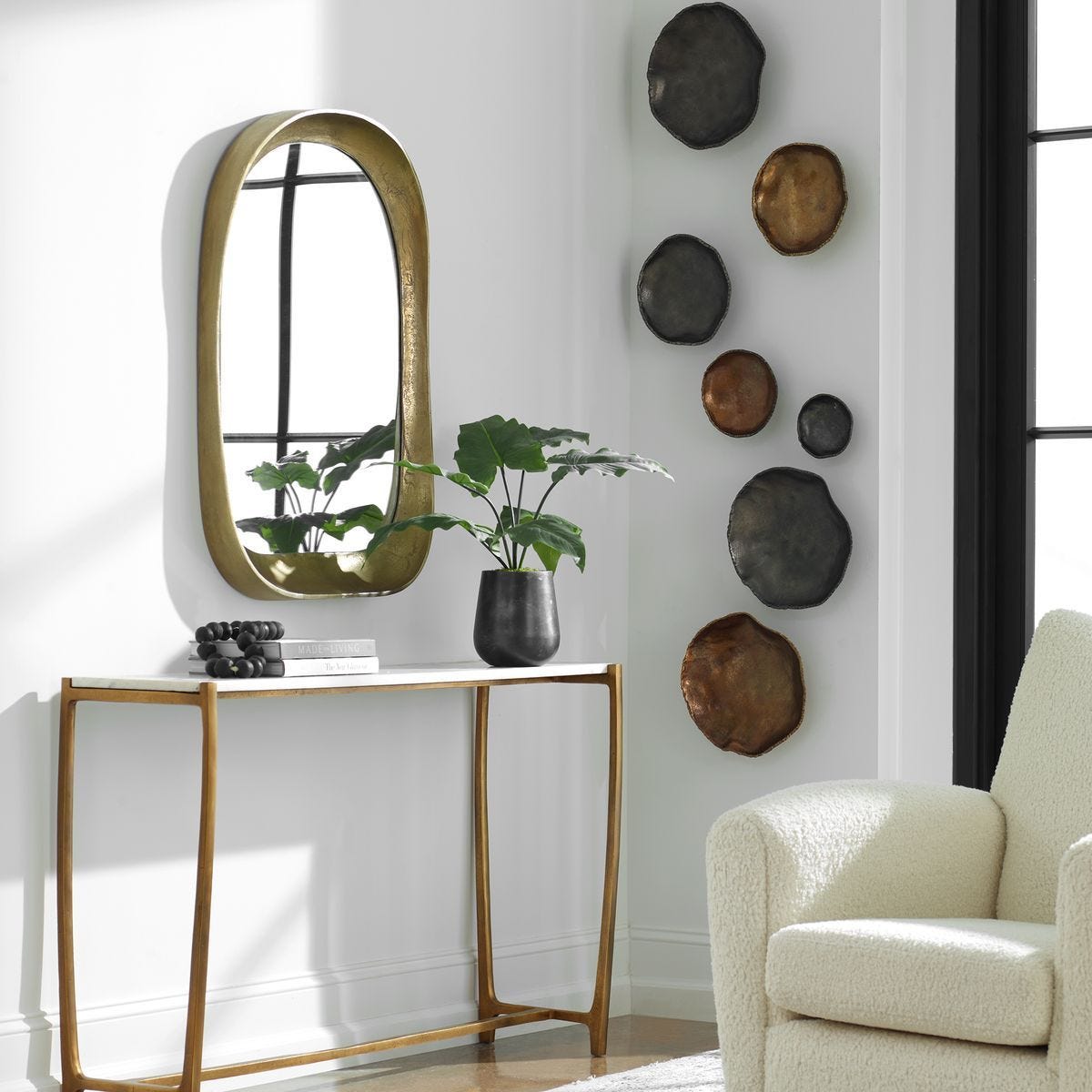 Lucky Coins Indoor-Outdoor Metal Wall Decor, Nickel, S/4 - from framed art to mirrors, create a focal point in any room | Image 6 | InSTYLE Home & Rugs