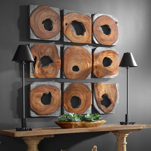 Jungle Wood Wall Decor, S/9 - find the perfect pieces to complement your interior design | Image 3 | InSTYLE Home & Rugs