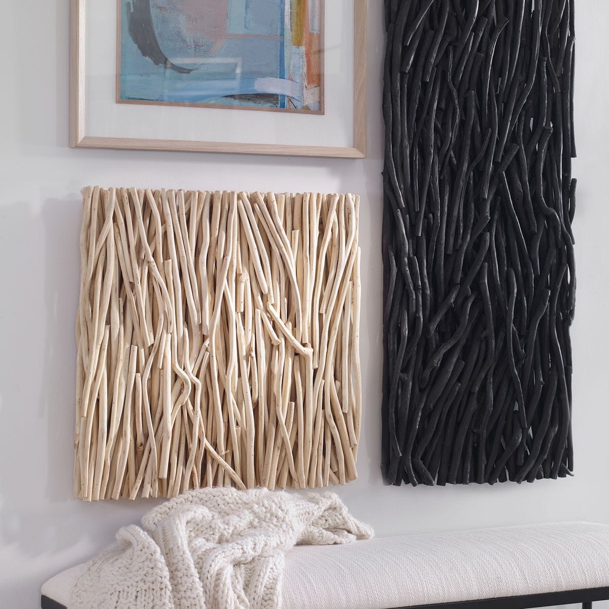 Gathered Teak Square Wood Wall Decor, Bleached - find the perfect pieces to complement your interior design | Image 3 | InSTYLE Home & Rugs
