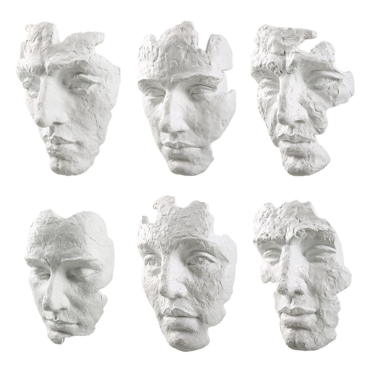 Self-Portrait Wall Decor, White, S/6 - transform your walls with stylish wall decor | Image 4 | InSTYLE Home & Rugs