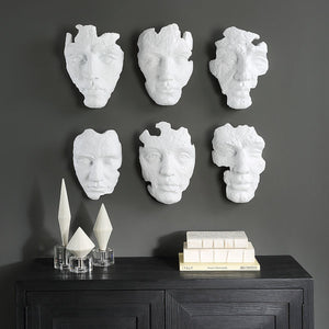 Self-Portrait Wall Decor, White, S/6 - transform your walls with stylish wall decor | Image 1 | InSTYLE Home & Rugs