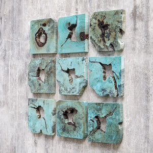 Bahati Wood Wall Decor, Blue, S/9 - find the perfect pieces to complement your interior design | Image 3 | InSTYLE Home & Rugs