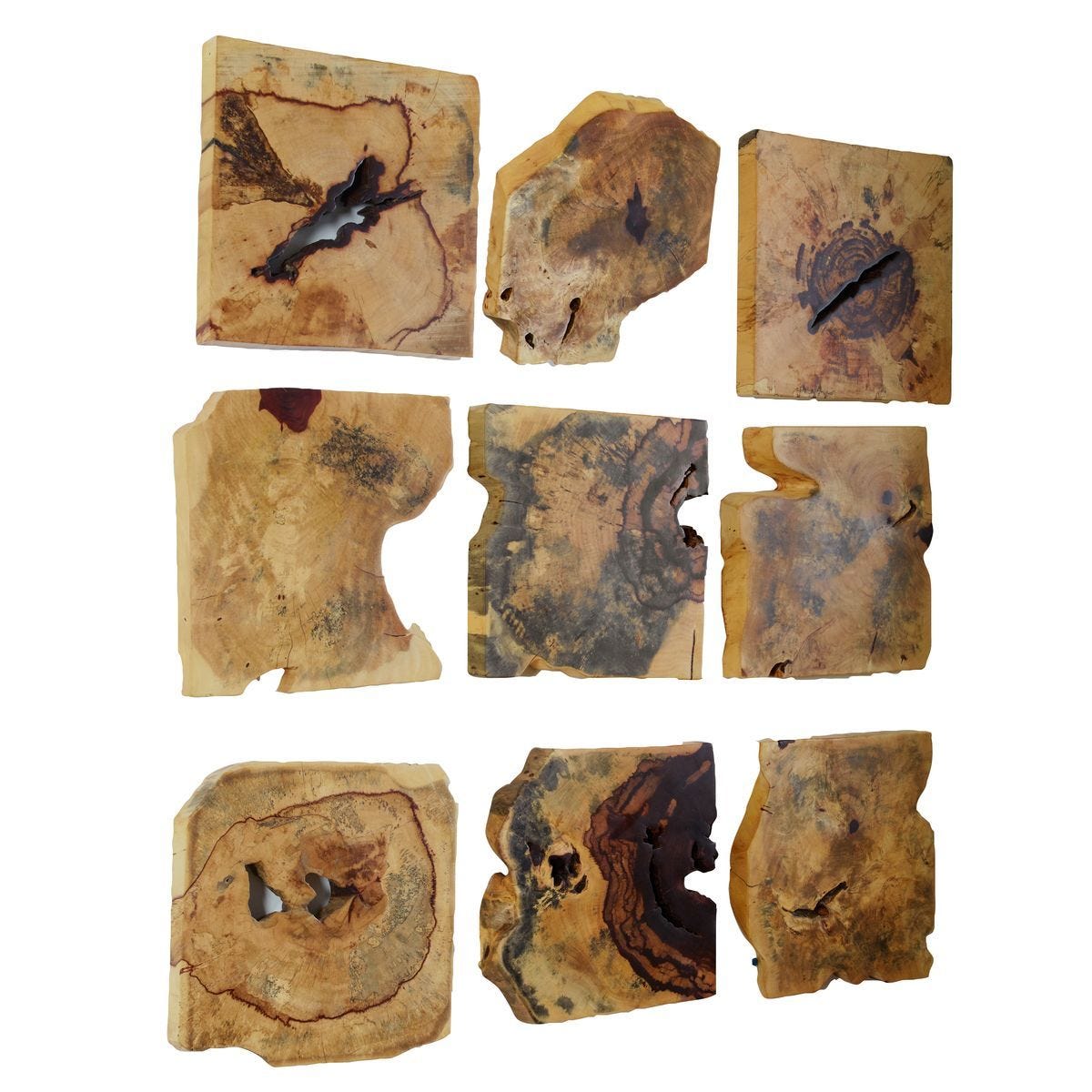 Bahati Wood Wall Decor, Natural, S/9 - transform your walls with stylish wall decor | Image 4 | InSTYLE Home & Rugs