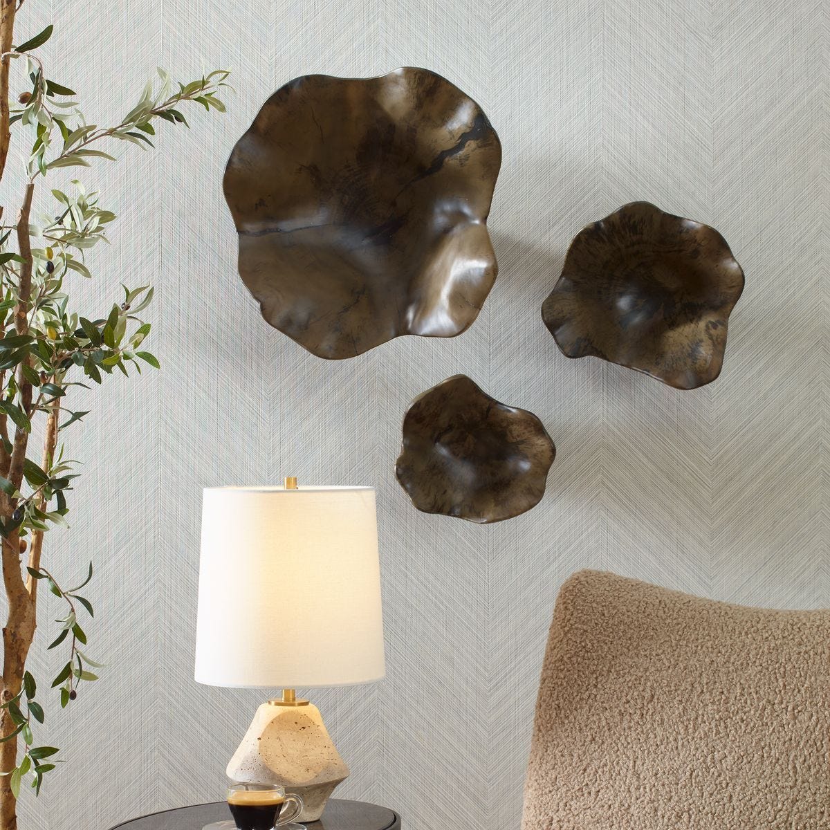 Teo Wood Wall Decor, Mocha, S/3 - from framed art to mirrors, create a focal point in any room | Image 7 | InSTYLE Home & Rugs