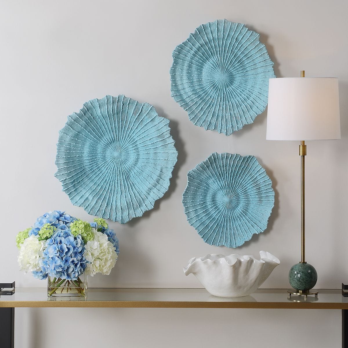 Ocean Gems Wall Decor, Blue, S/3 - from framed art to mirrors, create a focal point in any room | Image 3 | InSTYLE Home & Rugs