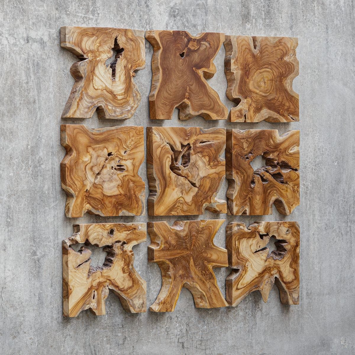 Talia Indoor-Outdoor Wood Wall Decor, S/9 - from framed art to mirrors, create a focal point in any room | Image 3 | InSTYLE Home & Rugs