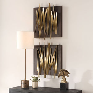 Crosshatch Metal Wall Decor, S/2 - transform your walls with stylish wall decor | Image 3 | InSTYLE Home & Rugs