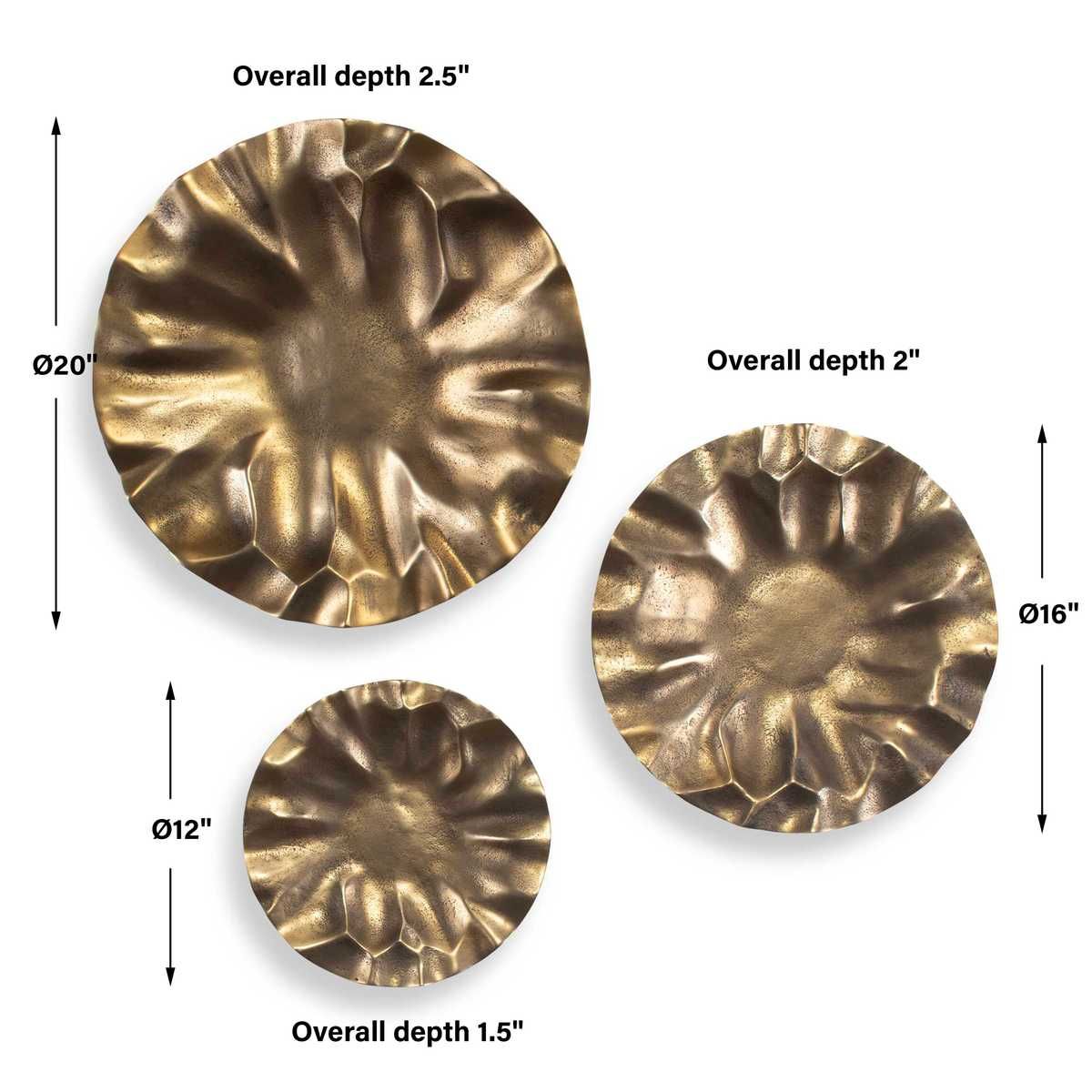 Peonia Indoor-Outdoor Wall Decor, Gold, S/3 - find the perfect pieces to complement your interior design | Image 6 | InSTYLE Home & Rugs